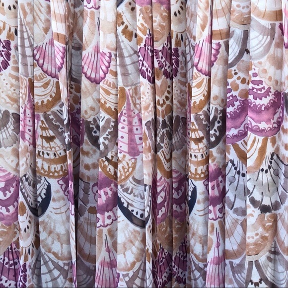 ModCloth pleated seashell print midi skirt 2X - Picture 7 of 8